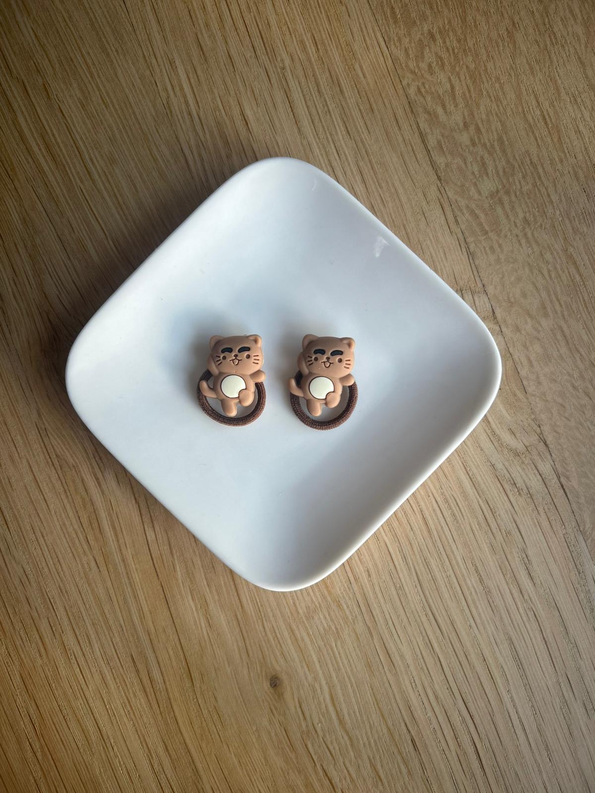 π± Donker katje β handgemaakte haarelastiekjes