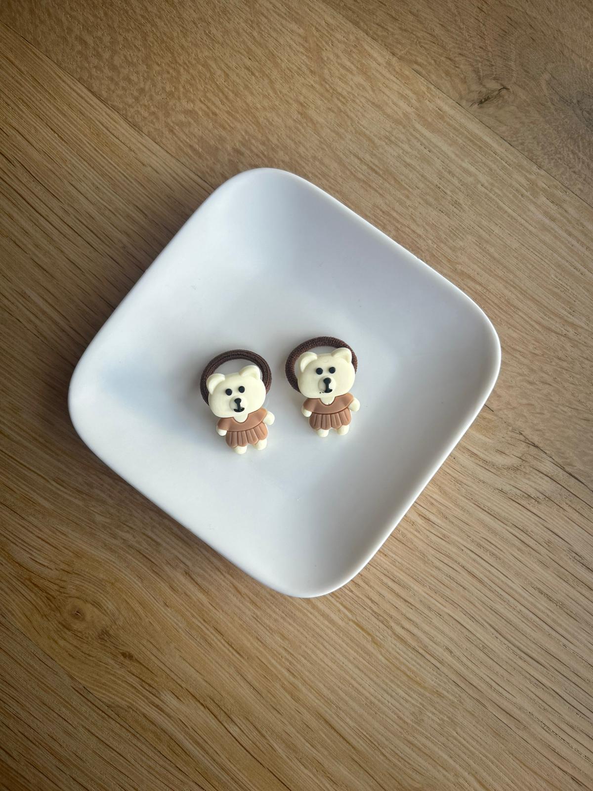 π» Bruine beer β handgemaakte haarelastiekjes