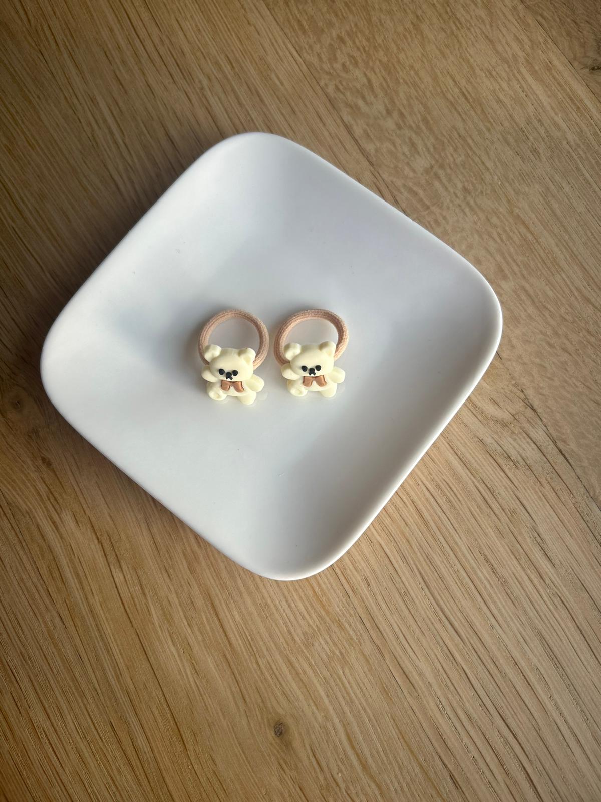 🧸 Beertje – handgemaakte haarelastiekjes