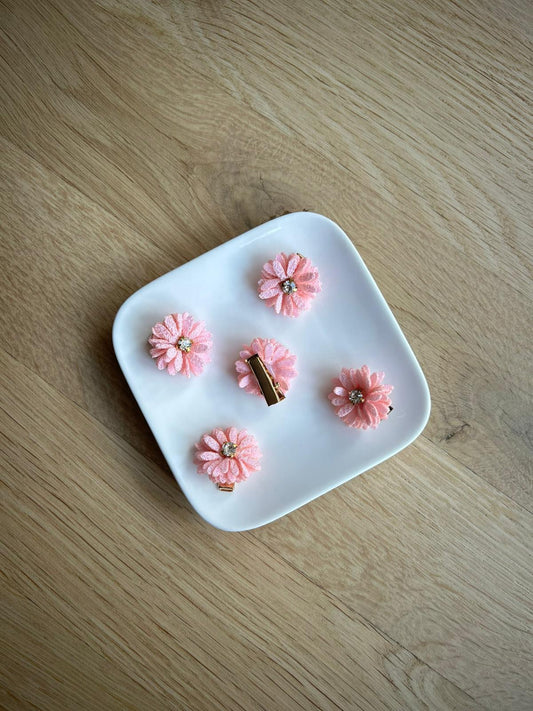 🌸Roze bloemetje – haarclipjes