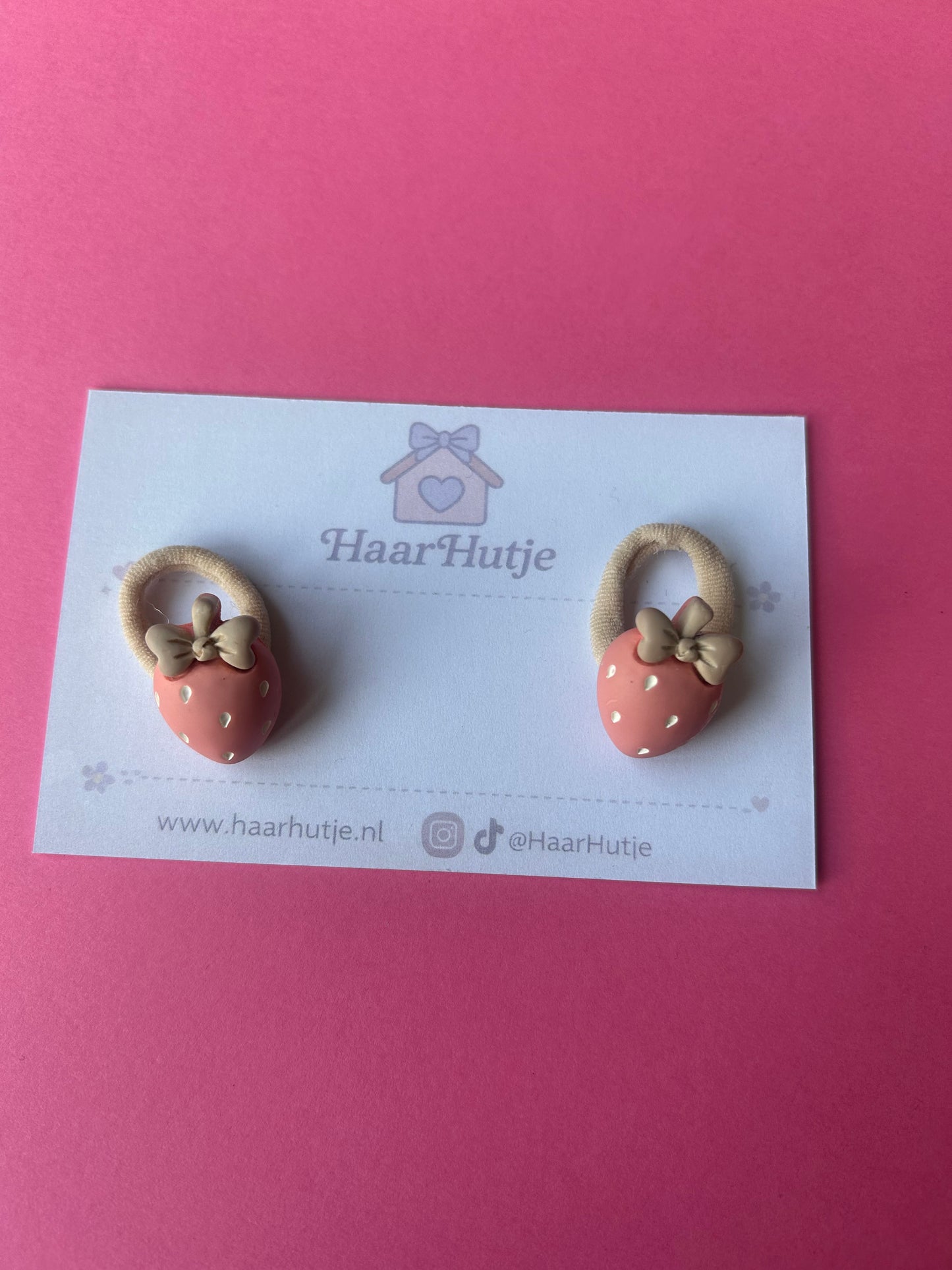 🍓 Aardbei – handgemaakte elastiekjes
