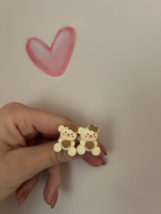 🌸 Hartjesbeer – handgemaakte haarelastiekjes