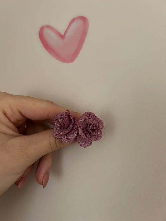 🌹 Paarse fluwelen roosjes – handgemaakte haarelastiekjes