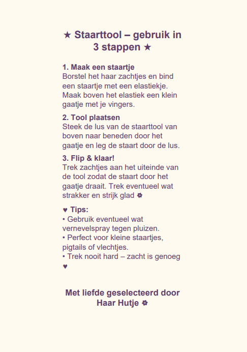 💕 Haartool – voor het maken van een mooie staart